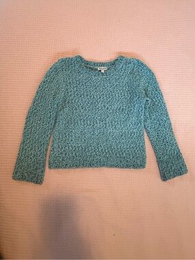 Splendid Teal Bouclé Crewneck Sweater